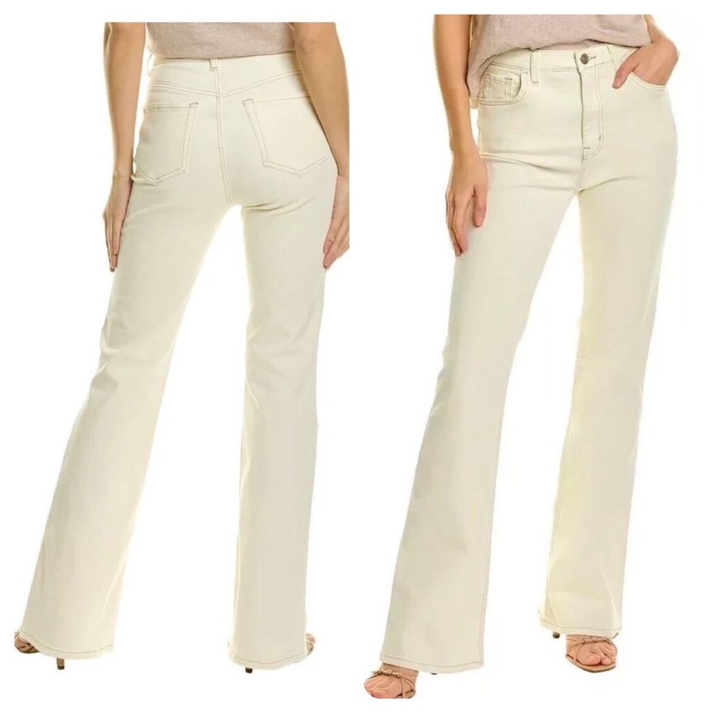 C/E CURRENT ELLIOTT High Rise Flared Jeans Bentonite Ivory Jeans 26